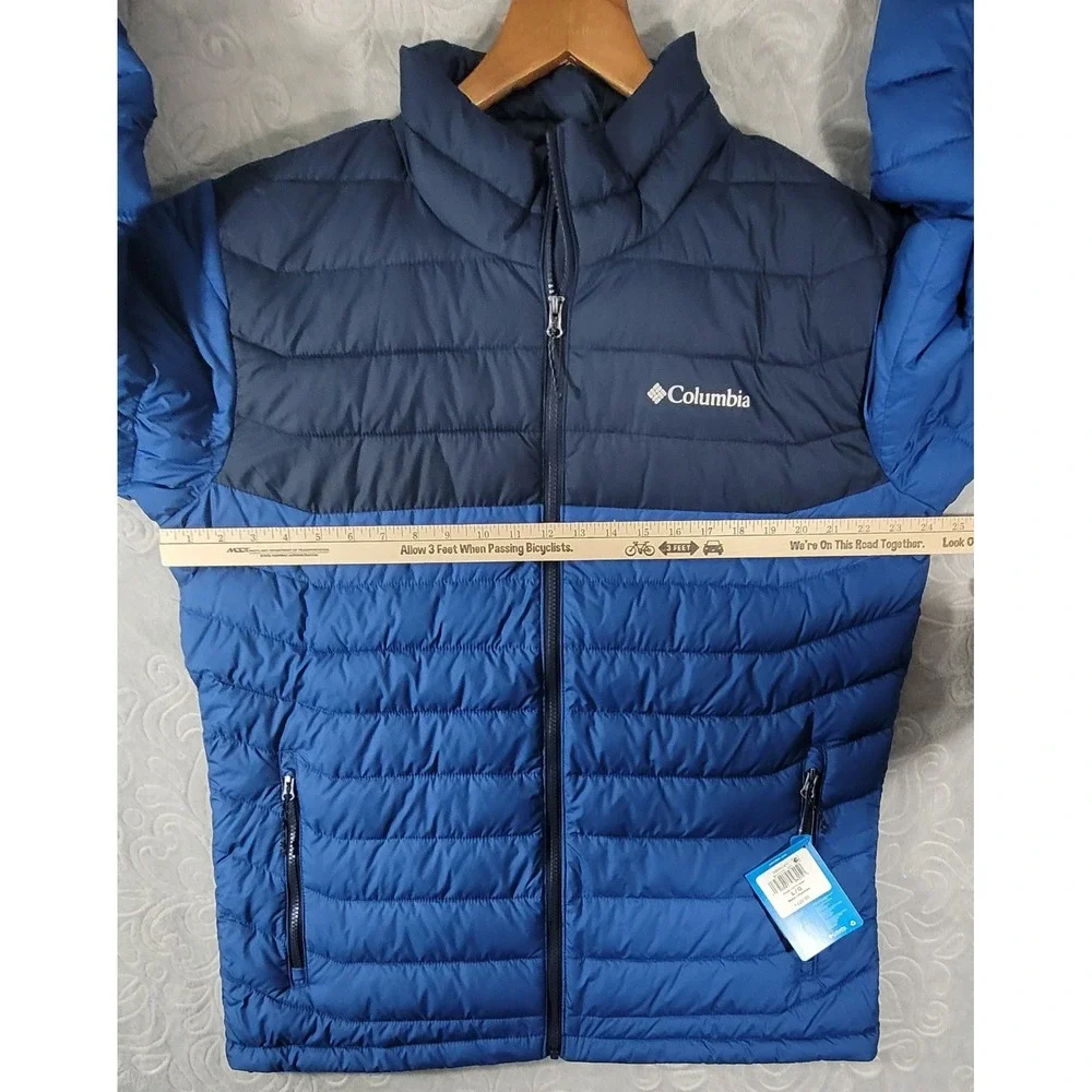 Columbia Men's Powder Lite II Blue Puffer Jacket Size Large Omni-Heat Active Fit